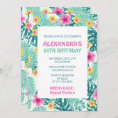 Einladungen zum 54. Geburtstag Hibiskus Hawaii Flo (Vorne/Hinten)