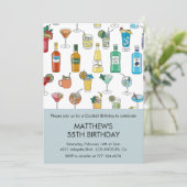 Einladungen zum 55. Geburtstag Cocktail Zeitgenöss (Stehend Vorderseite)