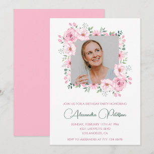 Einladungen zum 55. Geburtstag Foto Boho Elegant