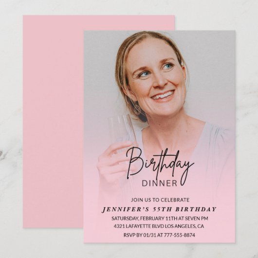 Einladungen zum 55. Geburtstag Geburtstag Abendess (Vorne/Hinten)