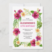 Einladungen zum 57. Geburtstag Tropical Floral Pin (Vorderseite)