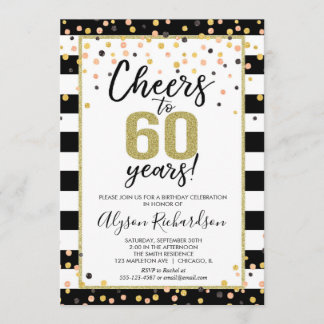 Einladungen zum 60. Geburtstag, Schwarz-Gold-Beifa