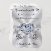 Einladungen zum 60. Jubiläum, Vorlage oder gedruck (Vorne/Hinten)