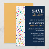 Einladungen zum 61. Geburtstag Save the Date Confe (Vorne/Hinten)