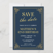 Einladungen zum 62. Geburtstag Männer Save the Dat