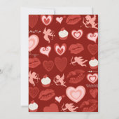 Einladungen zum 65. Geburtstag Rote Niedliche Herz (Rückseite)