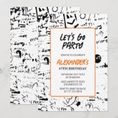 Einladungen zum 67. Geburtstag Herren Graffiti Gru (Vorne/Hinten)