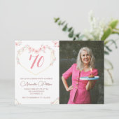 Einladungen zum 70. Geburtstag Boho Floral Foto (Stehend Vorderseite)