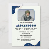 Einladungen zum 70. Geburtstag Men Navy Simple Fot (Vorderseite)
