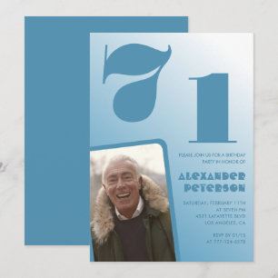 Einladungen zum 71. Geburtstag Blue Men Photo grad