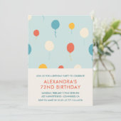 Einladungen zum 72. Geburtstag Balloons Moderne (Stehend Vorderseite)