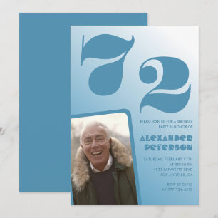 Einladungen zum 72. Geburtstag Blue Men Photo grad