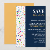 Einladungen zum 72. Geburtstag Save the Date Confe (Vorne/Hinten)