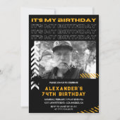 Einladungen zum 74. Geburtstag Männer Foto Spray A (Vorderseite)