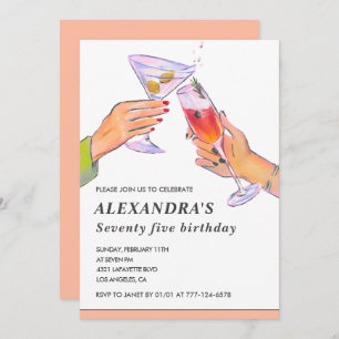 Einladungen zum 75. Geburtstag Cocktail Party Chic