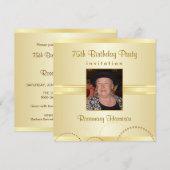 Einladungen zum 75. Geburtstag - Foto fakultativ (Vorne/Hinten)