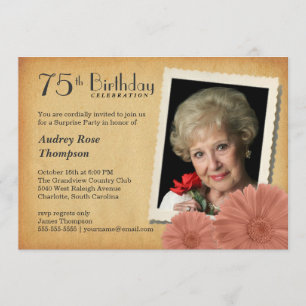 Einladungen zum 75. Geburtstag mit Vintage-Daisy-F