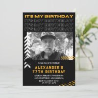 Einladungen zum 77. Geburtstag Männer Foto Spray A