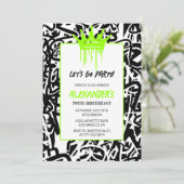 Einladungen zum 79. Geburtstag Männer Party Graffi (Stehend Vorderseite)