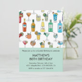 Einladungen zum 80. Geburtstag Cocktail Zeitgenöss (Stehend Vorderseite)