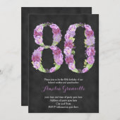 Einladungen zum 80. Geburtstag, lilac lädt ein (Vorne/Hinten)