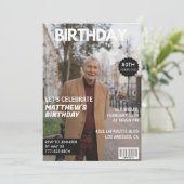 Einladungen zum 80. Geburtstag Männer Him Magazine (Stehend Vorderseite)