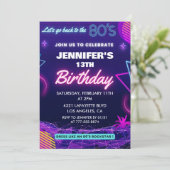 Einladungen zum 80er Retro zum 13. Geburtstag (Stehend Vorderseite)