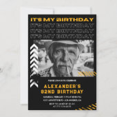 Einladungen zum 82. Geburtstag Männer Foto Spray F (Vorderseite)