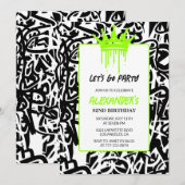 Einladungen zum 82. Geburtstag Männer Party Graffi (Vorne/Hinten)