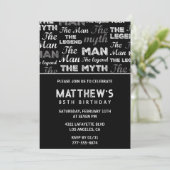 Einladungen zum 85. Geburtstag Black Men Myth Lege (Stehend Vorderseite)
