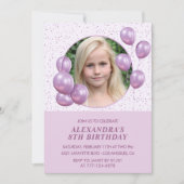 Einladungen zum 8. Geburtstag Balloons Foto Lila (Vorderseite)