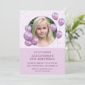 Einladungen zum 8. Geburtstag Balloons Foto Lila (Stehend Vorderseite)