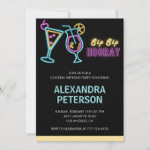 Einladungen zum 90. Geburtstag Cocktail Neon Glow (Vorderseite)