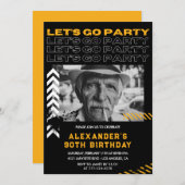 Einladungen zum 90. Geburtstag Männer Foto Spray A (Vorne/Hinten)