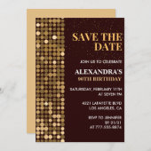 Einladungen zum 90. Geburtstag Save the Date Gold (Vorne/Hinten)