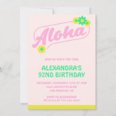 Einladungen zum 92. Geburtstag Tropical Aloha Pink (Vorderseite)