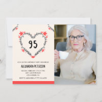 Einladungen zum 95. Geburtstag für ihr Blumenherz