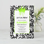 Einladungen zum 96. Geburtstag Männer Party Graffi (Stehend Vorderseite)