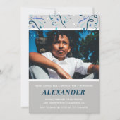 Einladungen zum 9. Geburtstag Boy Confetti Foto Na (Vorderseite)