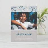 Einladungen zum 9. Geburtstag Boy Confetti Foto Na (Stehend Vorderseite)