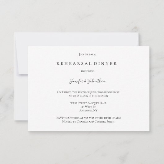 Einladungen zum Abendessen mit goldener Aquarell-P (Rückseite)