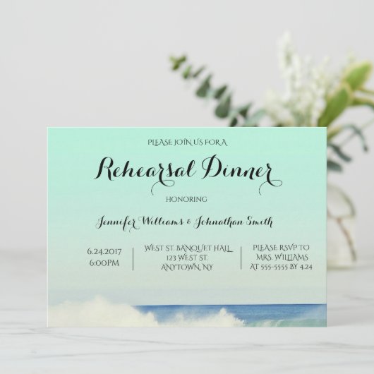 Einladungen zum Abendessen mit grüner Probe (Stehend Vorderseite)