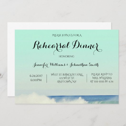 Einladungen zum Abendessen mit grüner Probe (Vorne/Hinten)