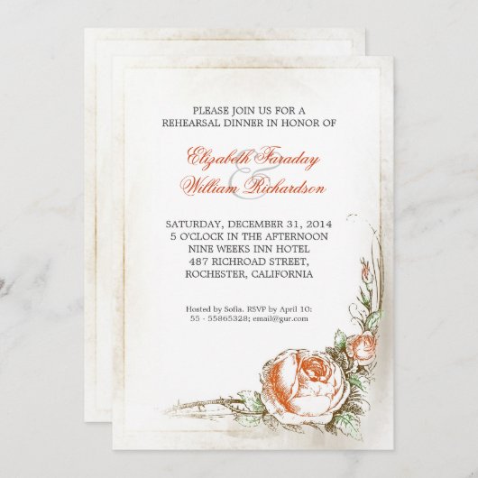 Einladungen zum Abendessen mit Vintager Probe (Vorne/Hinten)