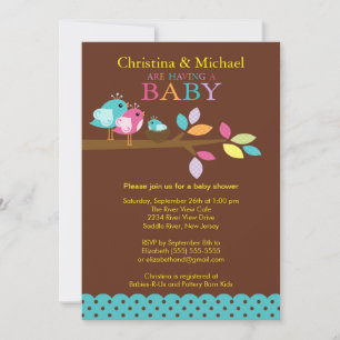 Einladungen zum Baby Bird Nest Boy Baby Shower