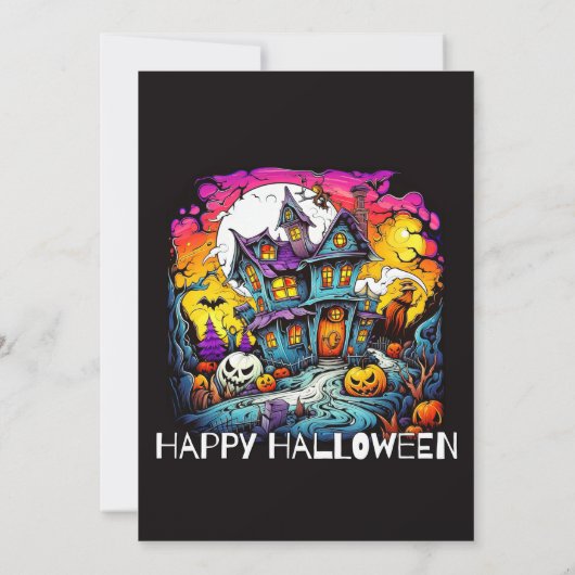 Einladungen zum beängstigenden Spuk Haus Halloween (Rückseite)