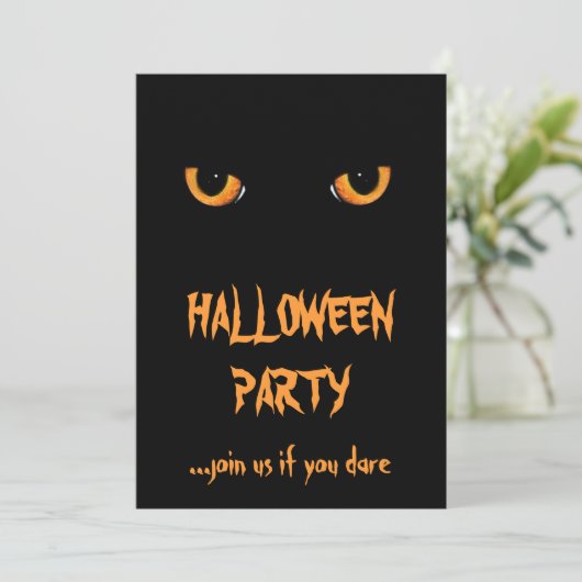 Einladungen zum Black Cat Halloween-Party (Stehend Vorderseite)