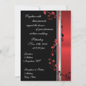 Einladungen zum Black & Red Floral Wedding Foto (Rückseite)
