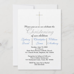 Einladungen zum Blue Triplets Christening