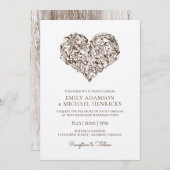 Einladungen zum Blumenherz | Brown Kraft (Vorne/Hinten)